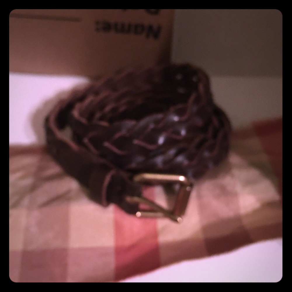 Vintage 100% leather woven leather belt